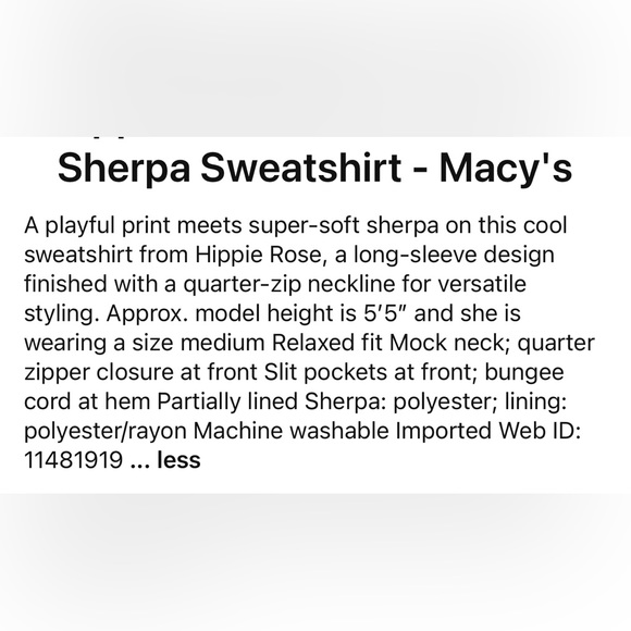 Hippie Rose sherpa zip up sweater - Picture 8 of 8